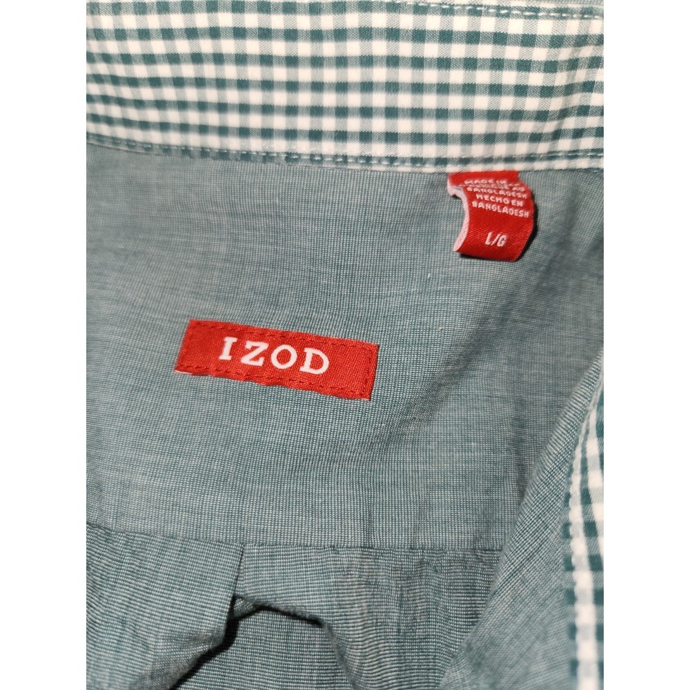 Izod Men's Green Button-up Long Sleeves Size Large - Picture 4 of 5